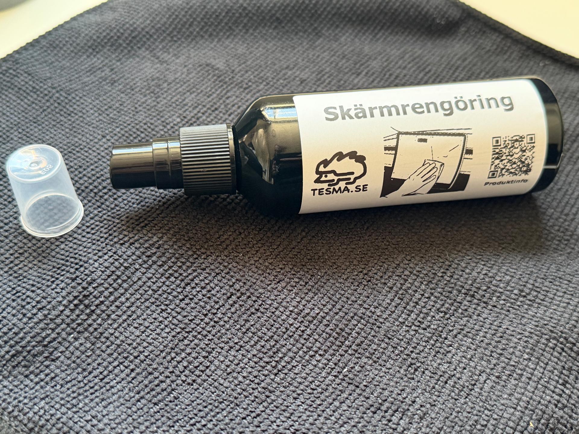 Skärmrengöring 100 ml med mikrofiberduk för Tesla-skärmen