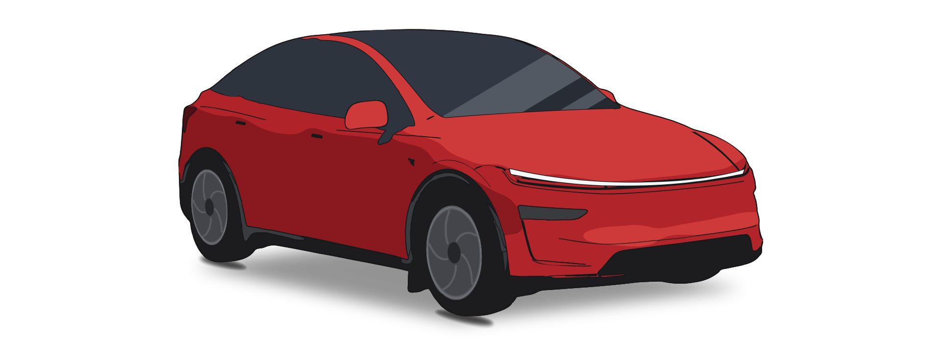 Illustration av Tesla Model Y Juniper (2025)