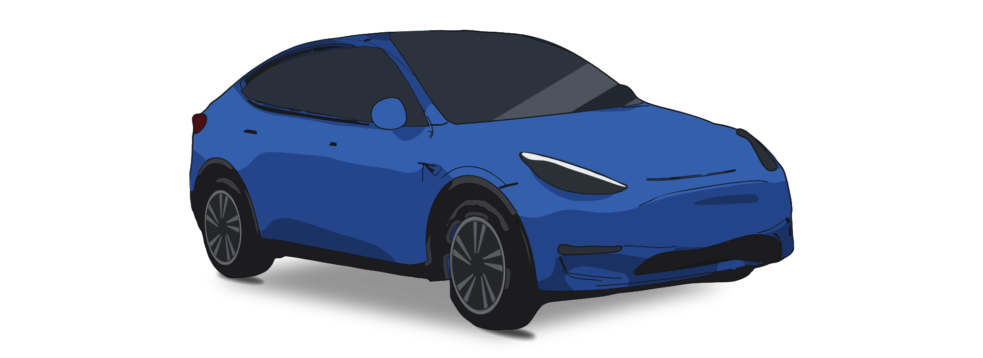 Illustration av Tesla Model Y Juniper (2025)