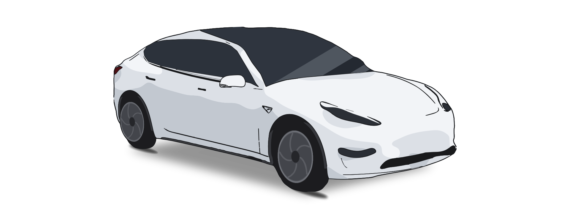 Illustration av Tesla Model Y Juniper (2025)