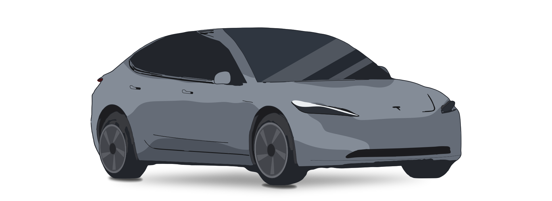 Illustration av Tesla Model Y Juniper (2025)