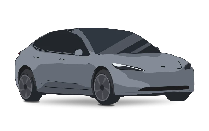 Illustration av Tesla Model 3 Highland (2024)